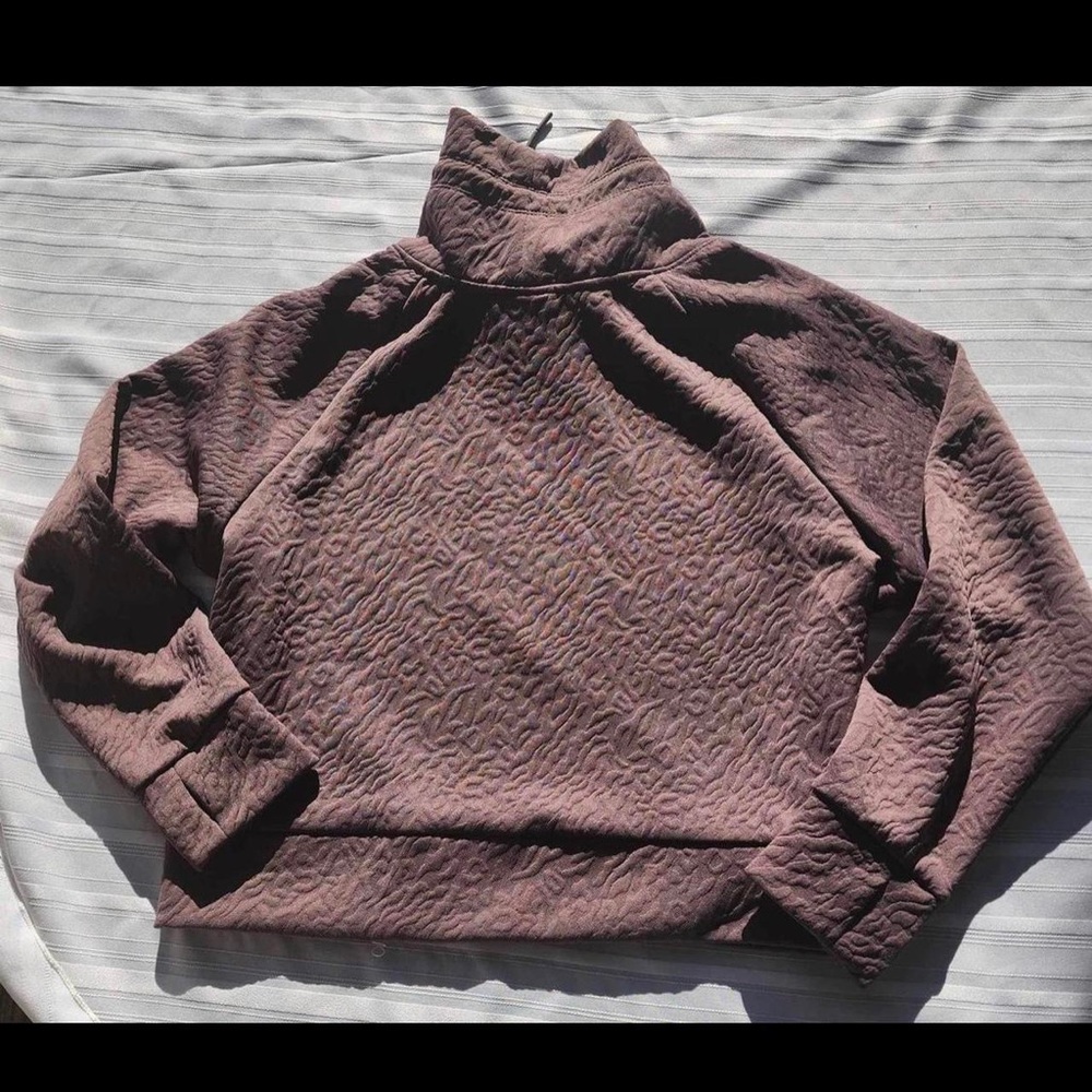 JUICY COUTURE Zebra Embossed Print Cowl Neck Pullover Relaxed Hoodie- Large